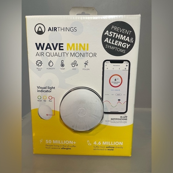 AirThings 2920 Wave Mini Smart Indoor Air Quality Monitor NEW - Picture 1 of 7